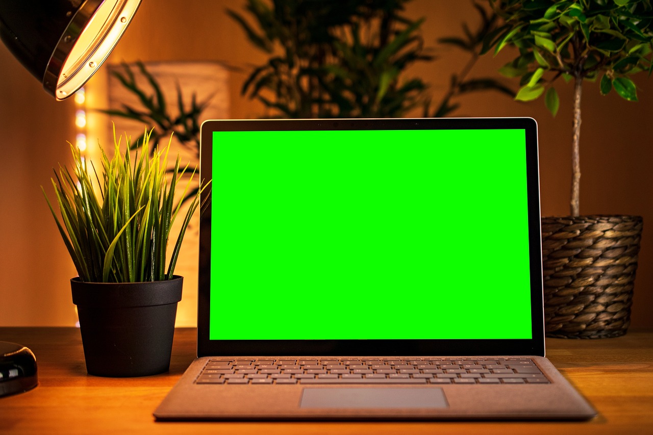 laptop, computer, green screen-3781381.jpg