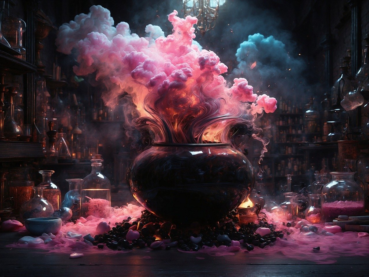 ai generated, cauldron, potion